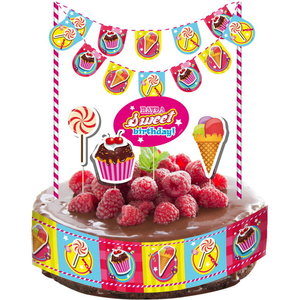 Taartdecoraties Sweet Party 12-delig Taartdecoraties Sweet Party 12-delig