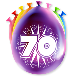 Ballonnen 70 jaar 8 stuks Ballonnen 70 jaar 8 stuks