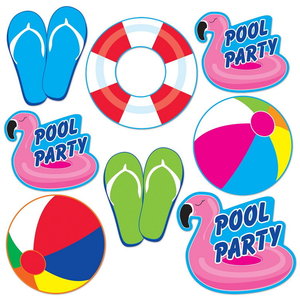 Decoraties Pool Party 8 stuks
