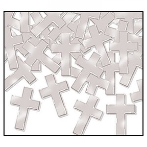 Confetti kruis zilverkleurig Confetti kruis zilverkleurig