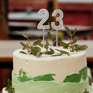 Taart topper BLING BLING diamant cijfer 6 Taart topper BLING BLING diamant cijfer 6