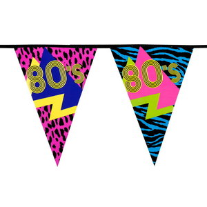 Vlaggenlijn 80's party jumbo Vlaggenlijn 80's party jumbo