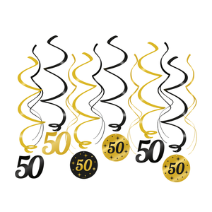 Hangdecoratie 50 jaar goud zwart Hangdecoratie 50 jaar goud zwart