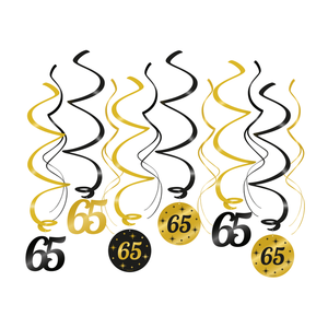 Hangdecoratie 65 jaar goud zwart Hangdecoratie 65 jaar goud zwart