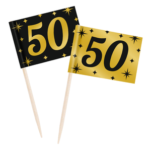 Prikkers 50 jaar goud zwart 50 stuks Prikkers 50 jaar goud zwart 50 stuks