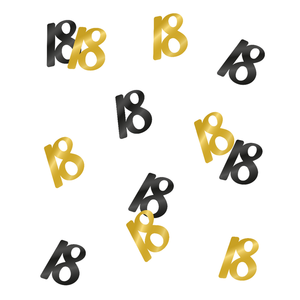 Party confetti 18 jaar goud zwart 14 gram