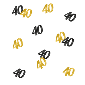 Party confetti 40 jaar goud zwart 14 gram Party confetti 40 jaar goud zwart 14 gram