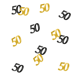 Party confetti 50 jaar goud zwart 14 gram Party confetti 50 jaar goud zwart 14 gram