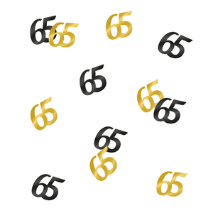 Party confetti 65 jaar goud zwart 14 gram Party confetti 65 jaar goud zwart 14 gram