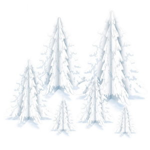 Tafeldecoratie sneeuwbomen luxe 6 stuks Tafeldecoratie sneeuwbomen luxe 6 stuks