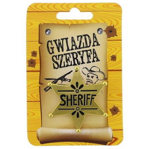 Sheriff ster metaal met speld goudkleurig