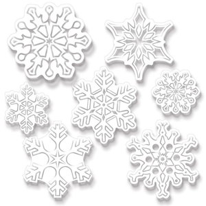 Sneeuwvlokken decoraties plastic  7 stuks Sneeuwvlokken decoraties plastic  7 stuks