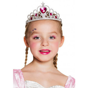 Kroontje met roze hartvormige steen Kroontje met roze hartvormige steen