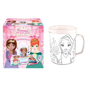 Mok prinses om zelf in te kleuren Mok prinses om zelf in te kleuren
