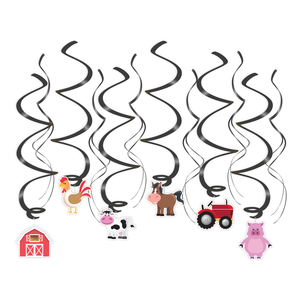 Hangdecoraties Boerderij dieren 12 stuks Hangdecoraties Boerderij dieren 12 stuks