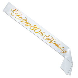 Sjerp 80 jaar luxe wit met glittergouden letters Sjerp 80 jaar luxe wit met glittergouden letters