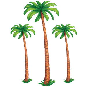 Decoratie palmboom 3 stuks Decoratie palmboom 3 stuks