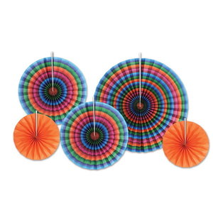 Waaiers Mexicaans Fiesta luxe 5 stuks Waaiers Mexicaans Fiesta luxe 5 stuks