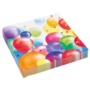 Servetten wit ballonnen 20 stuks Servetten wit ballonnen 20 stuks
