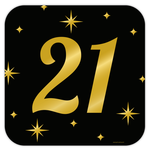 Deurbord 21 jaar goud zwart