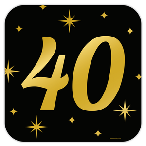 Deurbord 40 jaar goud zwart Deurbord 40 jaar goud zwart