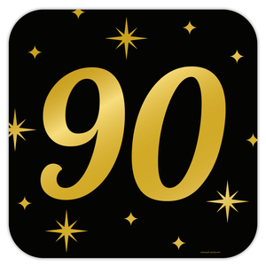 Deurbord 90 jaar goud zwart Deurbord 90 jaar goud zwart