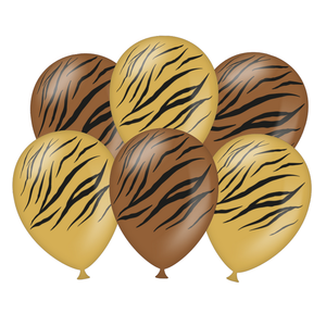 Ballon Tijger goud bruin 6 stuks