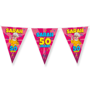 Vlaggenlijn Sarah 50 jaar cartoon Vlaggenlijn Sarah 50 jaar cartoon