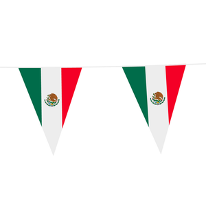 Vlaggenlijn Mexico groen wit rood 10 meter Vlaggenlijn Mexico groen wit rood 10 meter