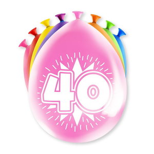 Ballonnen 40 jaar 8 stuks Ballonnen 40 jaar 8 stuks
