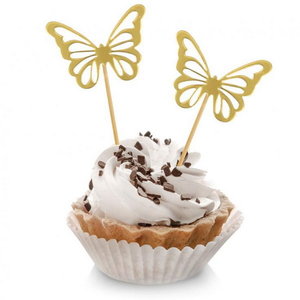 Prikkers vlinders goudkleurig 12 stuks Prikkers vlinders goudkleurig 12 stuks