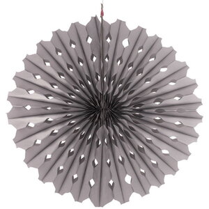 Honeycomb waaier 45cm zilverkleurig Honeycomb waaier 45cm zilverkleurig