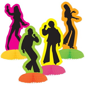Tafeldecoratie Disco Silhouettes 8 stuks Tafeldecoratie Disco Silhouettes 8 stuks