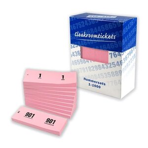 Nummerblok roze 1 tot 1000 Nummerblok roze 1 tot 1000