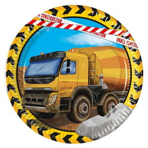 Gebaksbordjes Under Construction 8 stuks