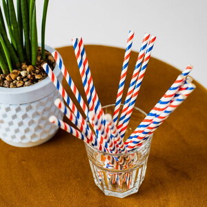 Rietjes rood wit blauw 20 stuks Rietjes rood wit blauw 20 stuks