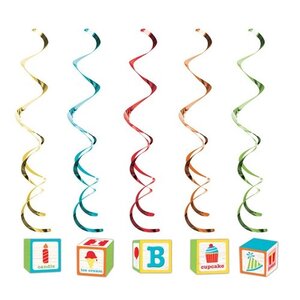 Hangdecoratie ABC Birthday 5 stuks Hangdecoratie ABC Birthday 5 stuks