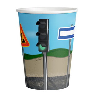 Bekertjes wegwerkers verkeersborden 8 stuks