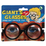 Bril met dikke jampot glazen