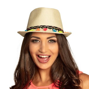 Hoedje Mexicaans Lima met kwastjes Hoedje Mexicaans Lima met kwastjes