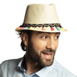 Hoedje Mexicaans Lima met kwastjes Hoedje Mexicaans Lima met kwastjes