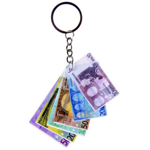 Sleutelhanger Euro geld biljetten 12 stuks Sleutelhanger Euro geld biljetten 12 stuks