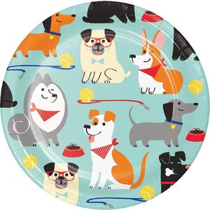 Gebaksbordjes Dog Party 8 stuks Gebaksbordjes Dog Party 8 stuks