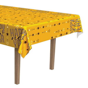 Tafelkleed Happy New Year metallic goud Op is Op