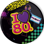 Bordjes I LOVE 80's 8 stuks