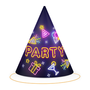 Feesthoedjes NEON GLOW Party 6 stuks Feesthoedjes NEON GLOW Party 6 stuks