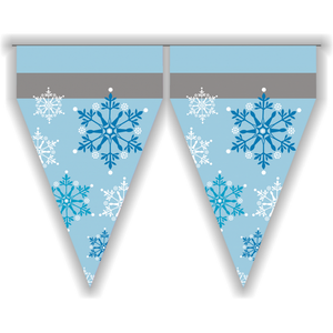 Vlaggenlijn met sneeuwvlokken 3 meter Vlaggenlijn met sneeuwvlokken 3 meter