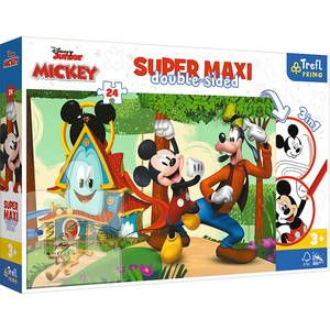 Puzzel Mickey en Goofy Super MAXI met kleurboek Puzzel Mickey en Goofy Super MAXI met kleurboek