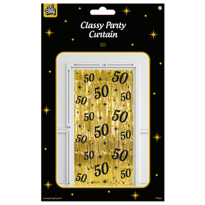 Deurgordijn 50 jaar goud zwart 200cm x 100cm Deurgordijn 50 jaar goud zwart 200cm x 100cm