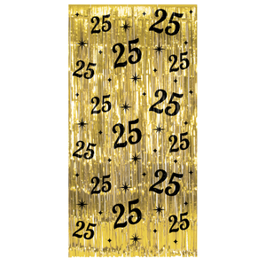 Deurgordijn 25 jaar goud zwart 200cm x 100cm Deurgordijn 25 jaar goud zwart 200cm x 100cm